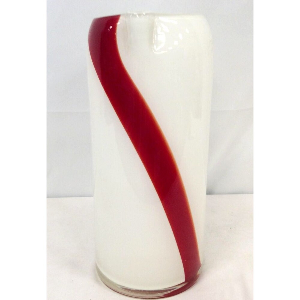 Vintage Action International Ltd. Glass Pitcher White & Red Swirl Pattern - Picture 3 of 7